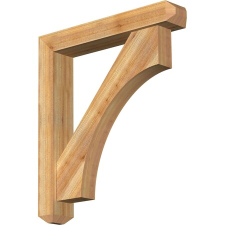Ekena Millwork Westlake Craftsman Rough Sawn Bracket w/ Offset Brace, Western Red Cedar, 6"W x 34"D x 38"H BKT0604X34X38WTL04RWR